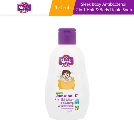 Sleek Baby Antibacterial 2 in 1 Hair & Body Liquid Soap Botol 36x120ml