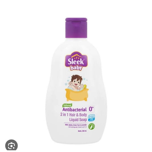 Sleek Baby Antibacterial 2 in 1 Hair & Body Liquid Soap Botol 36x250ml